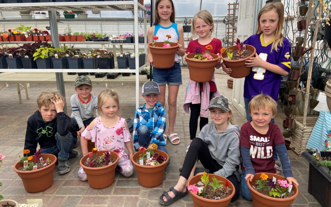 Kids planting for Mother's Day